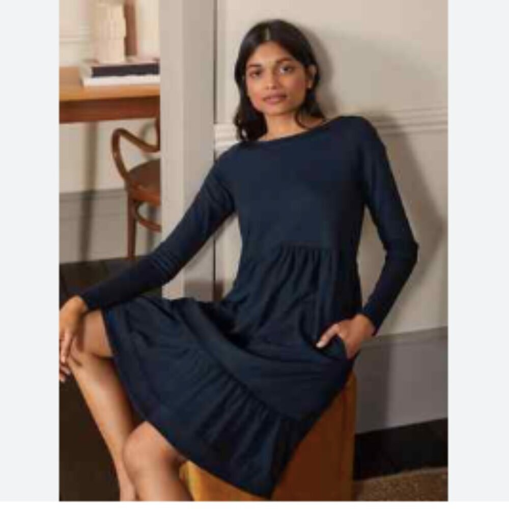Boden Tiered Ponte Dress Casual